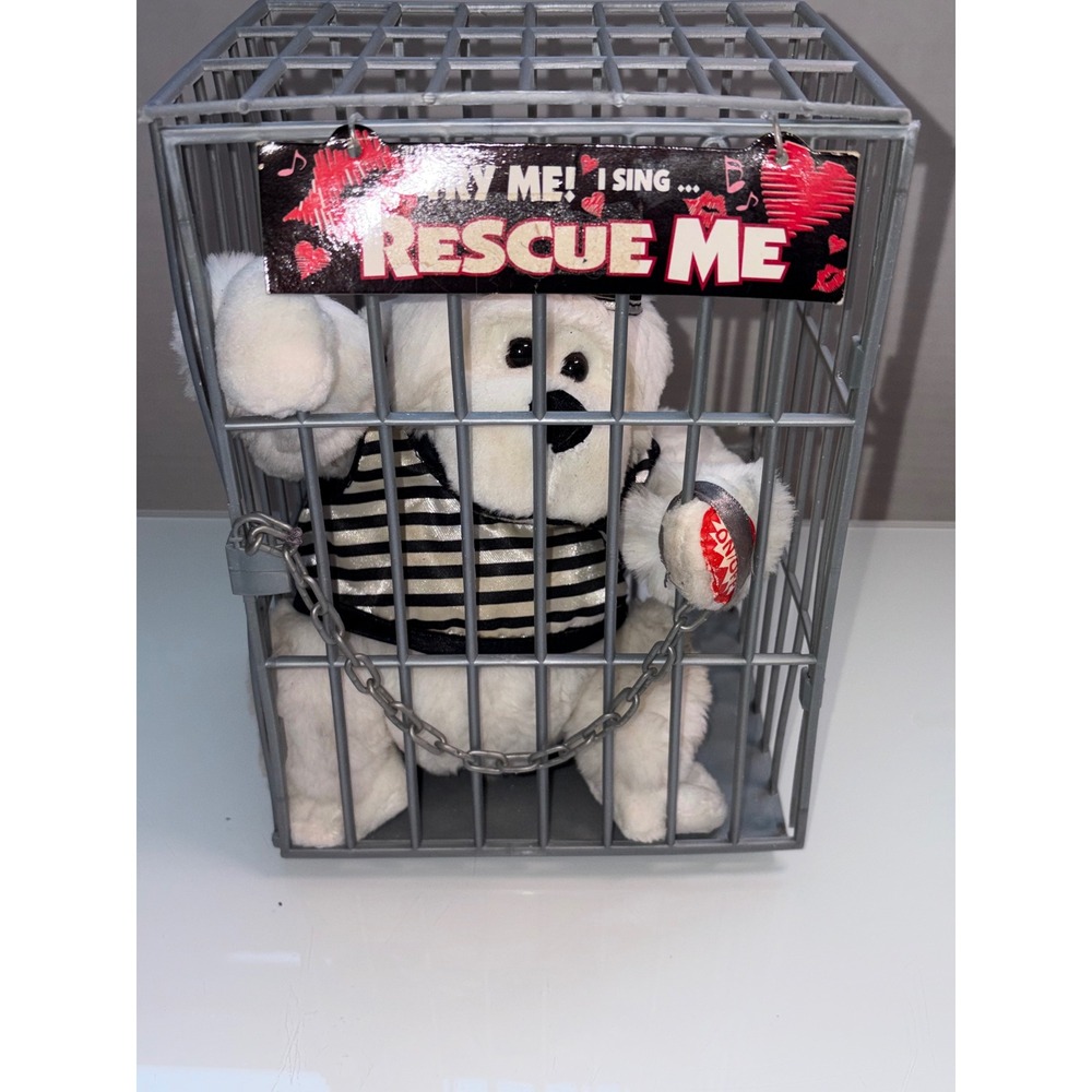 Dan Dee Collector's Choice Singing Prisoner Bear "Rescue Me" In Cage Plush